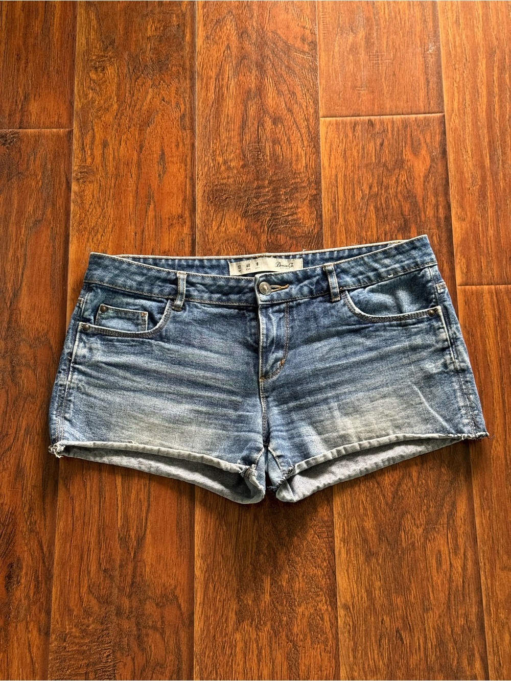 Denim&Co Light Blue Distressed Jean Shorts